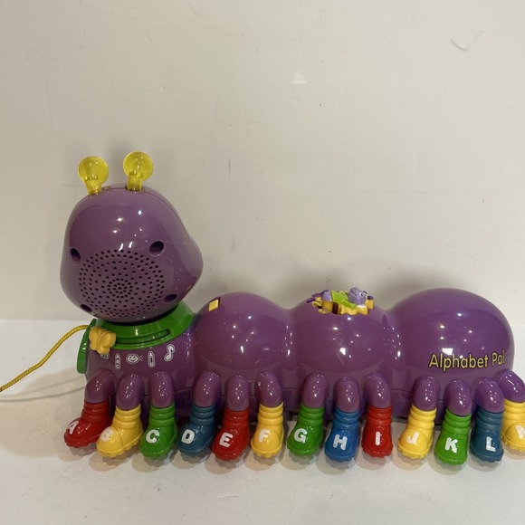 Leapfrog Alphabet Pal Purple Caterpillar Pull Toy Interactive Musical Tested - Picture 3 of 6